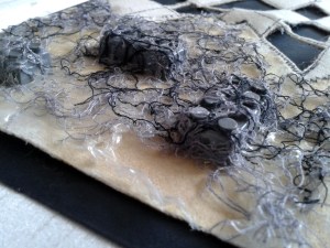 "Dizzy" Embroidery On Dissolvable Film Modelled Around Lego Bricks