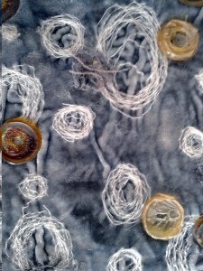 Elastic Circles On Velvet With Latex Buttons