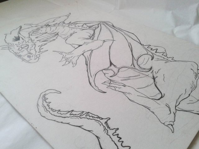 Dragon pencil illustration